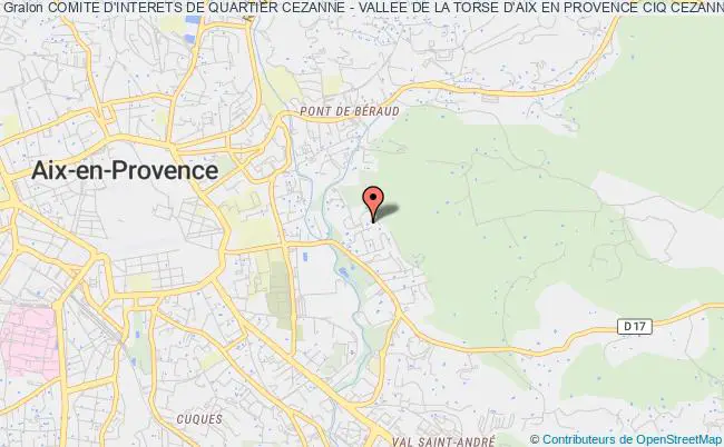 plan association Comite D'interets De Quartier Cezanne - Vallee De La Torse D'aix En Provence Ciq Cezanne - Vallee De La Torse Aix-en-Provence