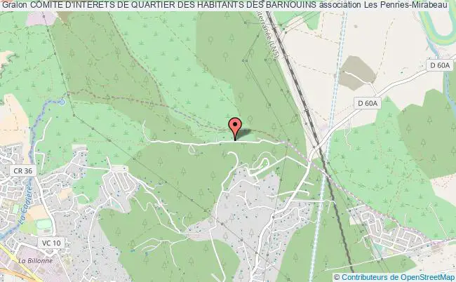plan association Comite D'interets De Quartier Des Habitants Des Barnouins Les Pennes-Mirabeau