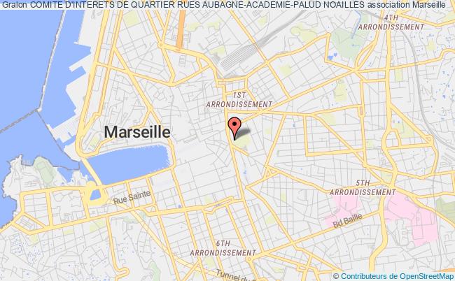 plan association Comite D'interets De Quartier Rues Aubagne-academie-palud Noailles Marseille
