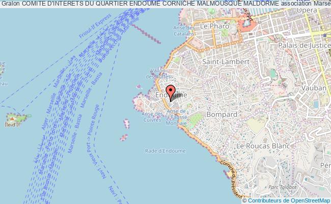 plan association Comite D'interets Du Quartier Endoume Corniche Malmousque Maldorme Marseille