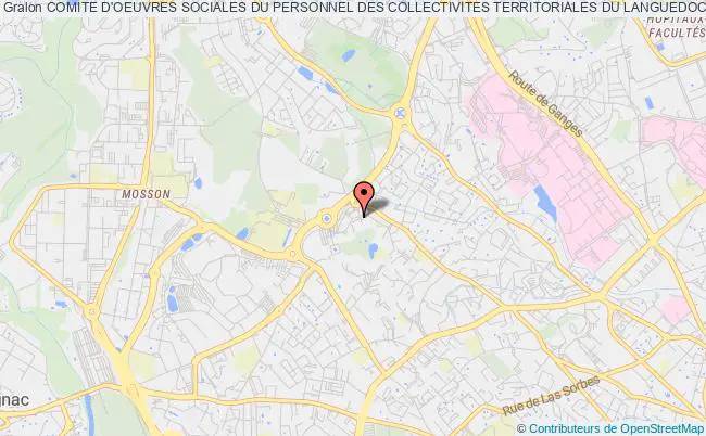plan association Comite D'oeuvres Sociales Du Personnel Des Collectivites Territoriales Du Languedoc-roussillon Montpellier