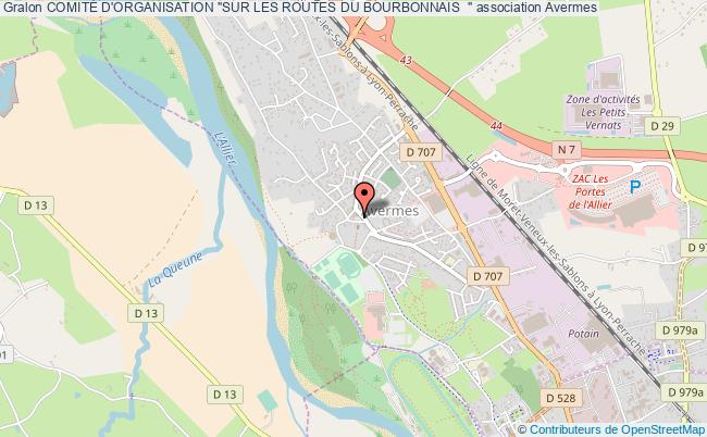 plan association ComitÉ D'organisation "sur Les Routes Du Bourbonnais  " 