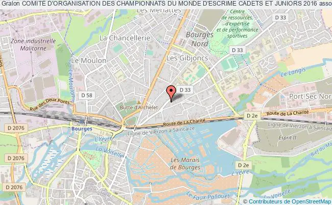 plan association ComitÉ D'organisation Des Championnats Du Monde D'escrime Cadets Et Juniors 2016 Bourges