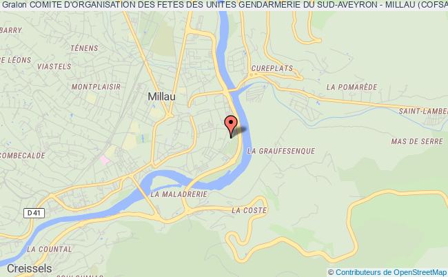plan association Comite D'organisation Des Fetes Des Unites Gendarmerie Du Sud-aveyron - Millau (cofsam) Millau