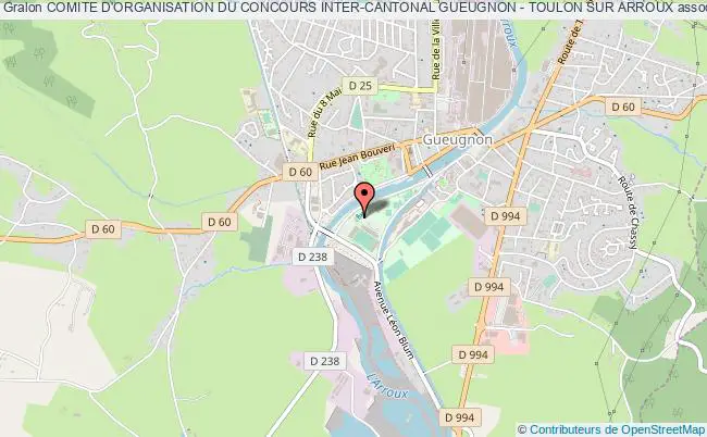 plan association Comite D'organisation Du Concours Inter-cantonal Gueugnon - Toulon Sur Arroux Gueugnon
