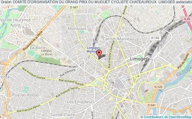 plan association ComitÉ D'organisation Du Grand Prix Du Muguet Cycliste Chateauroux  Limoges Limoges