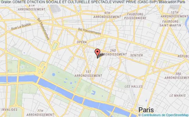 plan association Comite D?action Sociale Et Culturelle Spectacle Vivant Prive (casc-svp) Paris