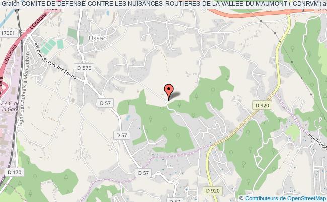 plan association Comite De Defense Contre Les Nuisances Routieres De La Vallee Du Maumont ( Cdnrvm) Ussac