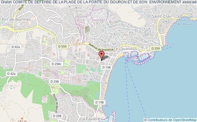 plan association Comite De Defense De La Plage De La Pointe Du Gouron Et De Son  Environnement Le    Lavandou
