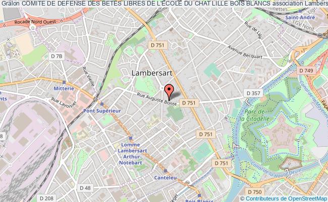 plan association Comite De Defense Des Betes Libres De L'ecole Du Chat Lille Bois Blancs Lambersart