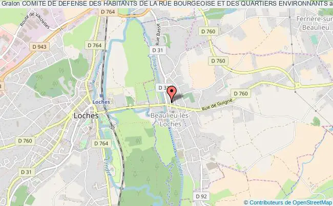 plan association Comite De Defense Des Habitants De La Rue Bourgeoise Et Des Quartiers Environnants Beaulieu-lès-Loches