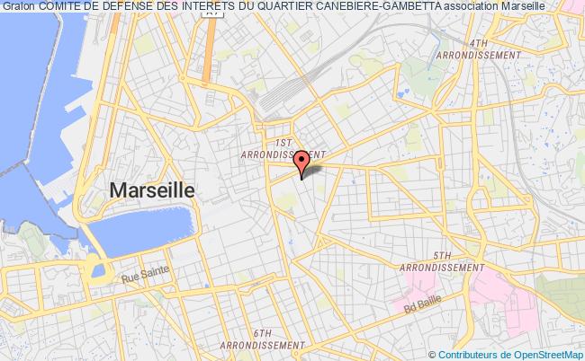 plan association Comite De Defense Des Interets Du Quartier Canebiere-gambetta Marseille 1er