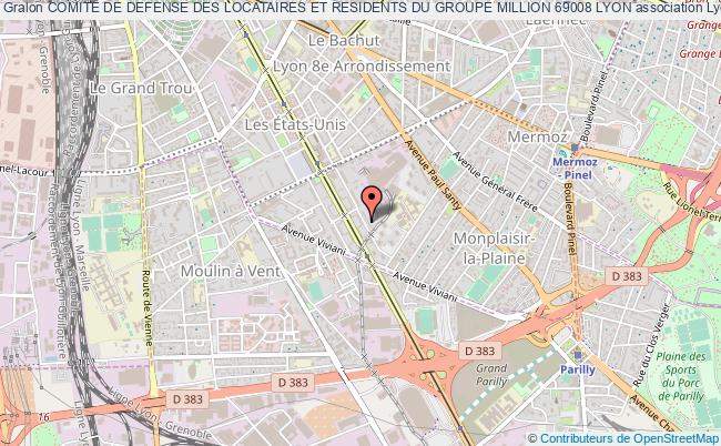 plan association Comite De Defense Des Locataires Et Residents Du Groupe Million 69008 Lyon Lyon 8e Arrondissement