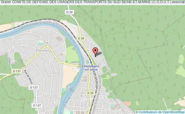 plan association Comite De Defense Des Usagers Des Transports Du Sud Seine-et-marne (c.o.d.u.t.) Champagne-sur-Seine