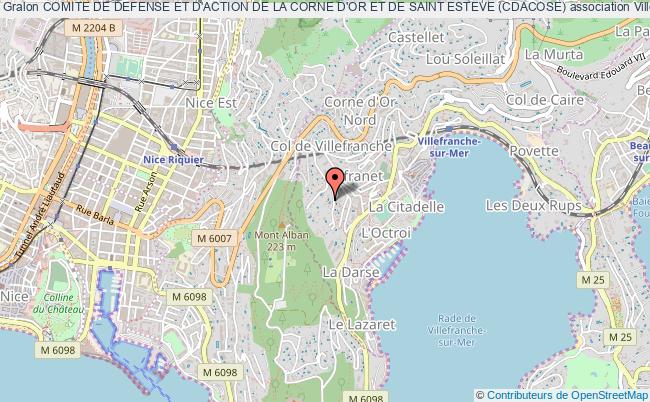 plan association Comite De Defense Et D'action De La Corne D'or Et De Saint Esteve (cdacose) Villefranche-sur-Mer