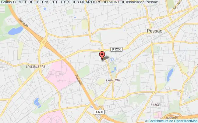 plan association Comite De Defense Et Fetes Des Quartiers Du Monteil Pessac