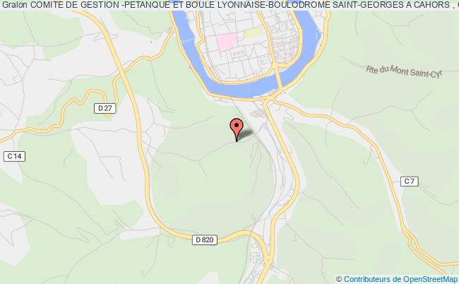 plan association Comite De Gestion -petanque Et Boule Lyonnaise-boulodrome Saint-georges A Cahors , Chemin De Peyrolis Cahors