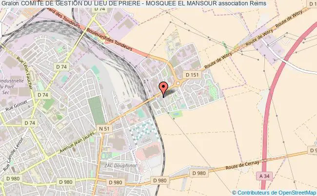 plan association Comite De Gestion Du Lieu De Priere - Mosquee El Mansour Reims