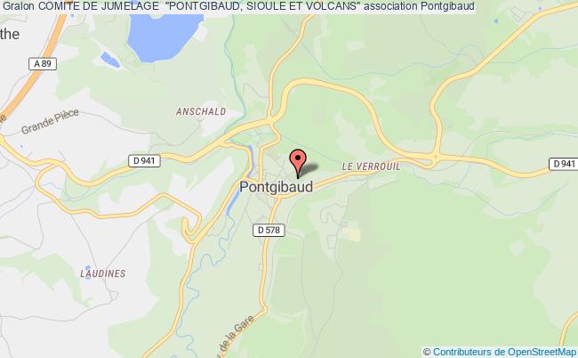 plan association Comite De Jumelage  "pontgibaud, Sioule Et Volcans" Pontgibaud