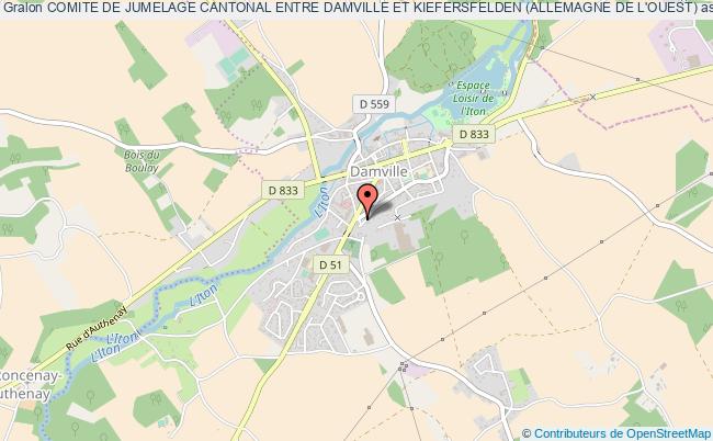 plan association Comite De Jumelage Cantonal Entre Damville Et Kiefersfelden (allemagne De L'ouest) Damville