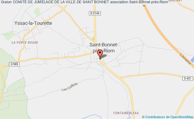 plan association ComitÉ De Jumelage De La Ville De Saint Bonnet Saint-Bonnet-près-Riom