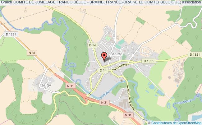 plan association Comite De Jumelage Franco Belge - Braine( France)-braine Le Comte( Belgique) Braine