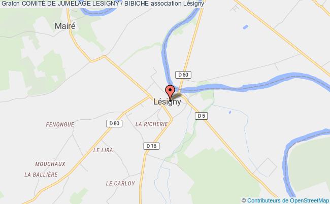 plan association ComitÉ De Jumelage Lesigny / Bibiche Lésigny
