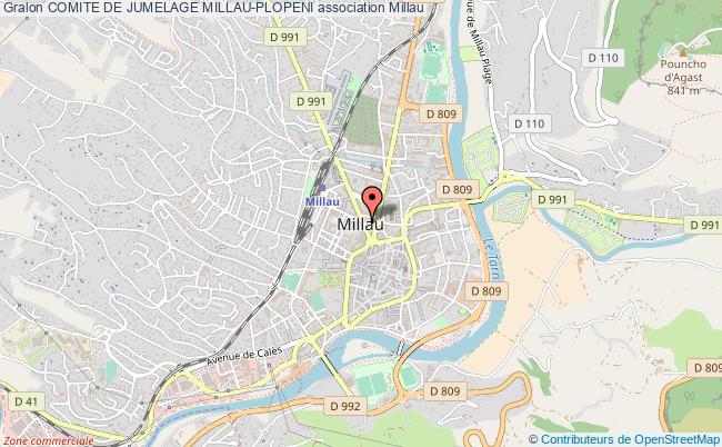 plan association Comite De Jumelage Millau-plopeni Millau