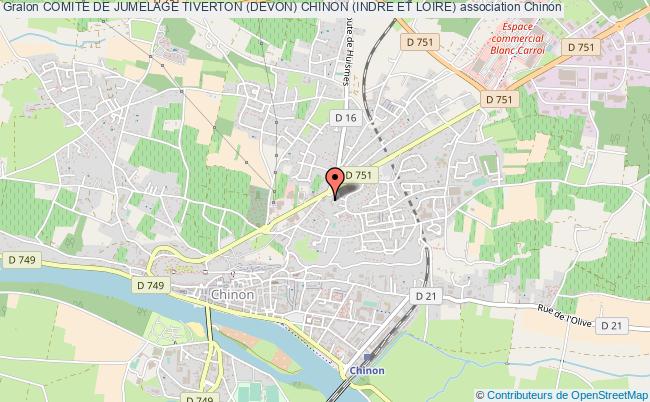 plan association Comite De Jumelage Tiverton (devon) Chinon (indre Et Loire) Chinon