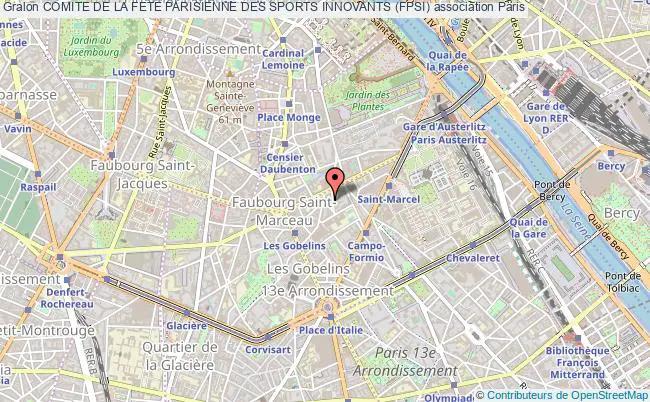 plan association Comite De La Fete Parisienne Des Sports Innovants (fpsi) Paris