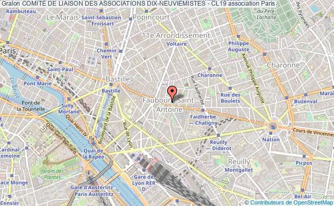 plan association ComitÉ De Liaison Des Associations Dix-neuviÉmistes - Cl19 PARIS