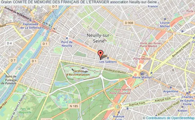 plan association ComitÉ De MÉmoire Des FranÇais De L'Étranger Neuilly-sur-Seine