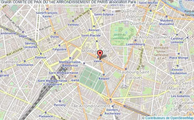 plan association Comite De Paix Du 14e Arrondissement De Paris Paris