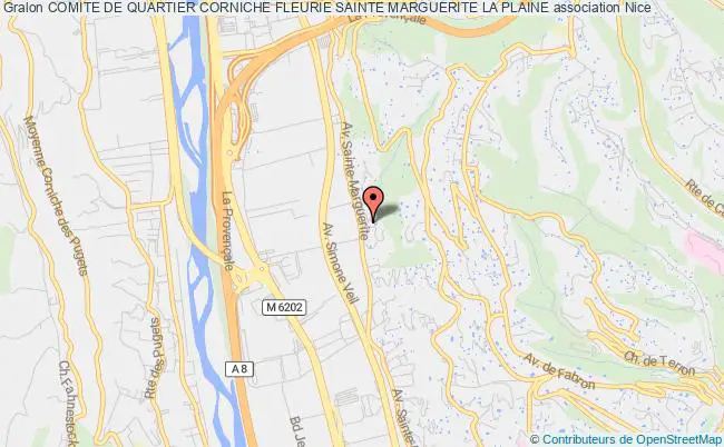 plan association Comite De Quartier Corniche Fleurie Sainte Marguerite La Plaine Nice