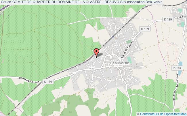 plan association ComitÉ De Quartier Du Domaine De La Clastre - Beauvoisin Beauvoisin