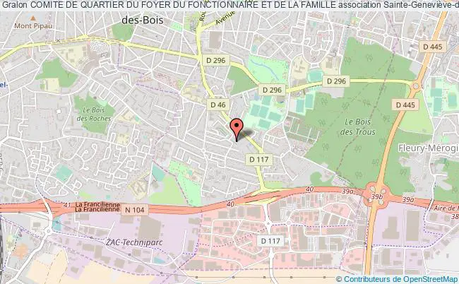 plan association Comite De Quartier Du Foyer Du Fonctionnaire Et De La Famille Sainte-Geneviève-des-Bois
