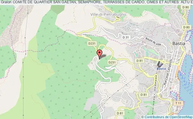 plan association Comite De Quartier San Gaetan, Semaphore, Terrasses De Cardo, Cimes Et Autres: Altu E Pace Di Bastia Bastia