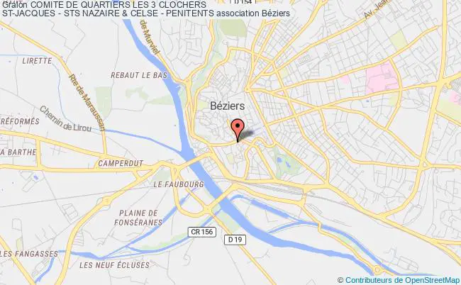 plan association Comite De Quartiers Les 3 Clochers
St-jacques - Sts Nazaire & Celse - Penitents Béziers
