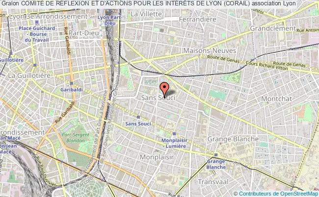 plan association ComitÉ De RÉflexion Et D'actions Pour Les IntÉrÊts De Lyon (corail) Lyon