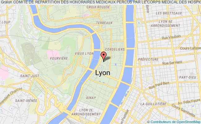 plan association Comite De Repartition Des Honoraires Medicaux Percus Par Le Corps Medical Des Hospices Civils De Lyon Lyon 2e Arrondissement