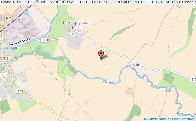 plan association Comite De Sauvegarde Des Vallees De La Serre Et Du Vilpion Et De Leurs Habitants Montigny-sous-Marle