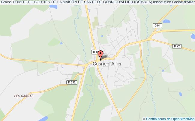 plan association ComitÉ De Soutien De La Maison De SantÉ De Cosne-d'allier (csmsca) Cosne-d'Allier