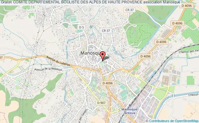 plan association Comite Departemental Bouliste Des Alpes De Haute Provence Manosque