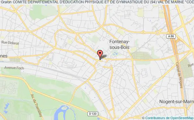 plan association Comite Departemental D'education Physique Et De Gymnastique Du (94) Val De Marne "codep Epgv 94" Fontenay-sous-Bois