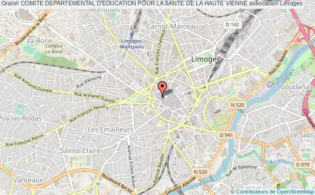 plan association Comite Departemental D'education Pour La Sante De La Haute Vienne Limoges
