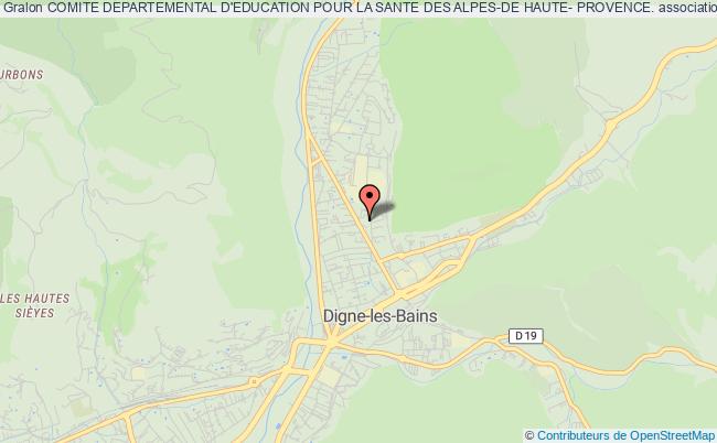 plan association Comite Departemental D'education Pour La Sante Des Alpes-de Haute- Provence. Digne-les-Bains