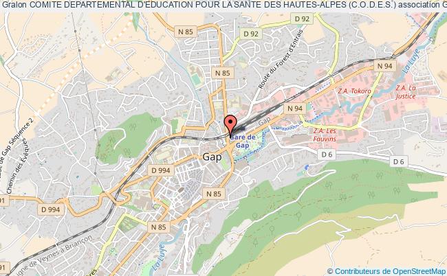 plan association Comite Departemental D'education Pour La Sante Des Hautes-alpes (c.o.d.e.s.) Gap