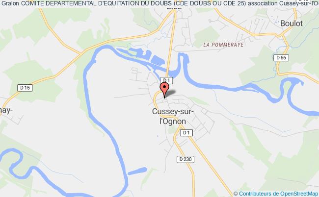 plan association Comite Departemental D'equitation Du Doubs (cde Doubs Ou Cde 25) Cussey-sur-l'Ognon