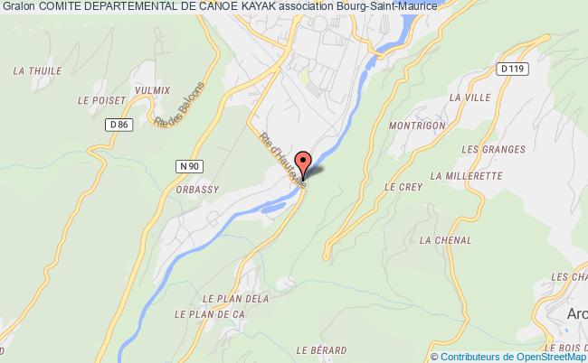 plan association Comite Departemental De Canoe Kayak Bourg-Saint-Maurice