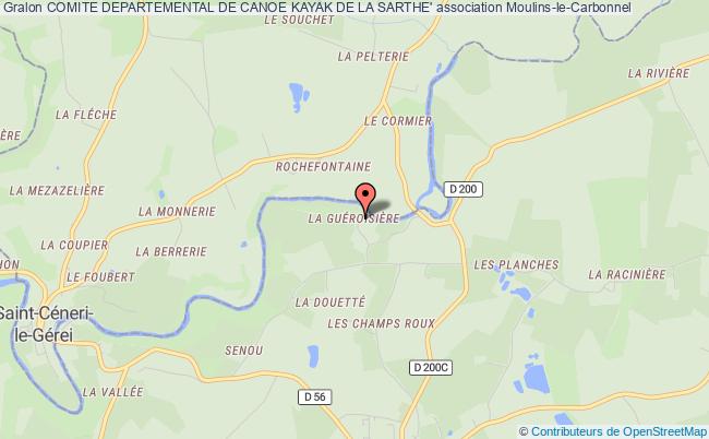 plan association Comite Departemental De Canoe Kayak De La Sarthe' Moulins-le-Carbonnel